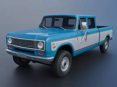 International Pickup Crew Cab 1974 3D print model