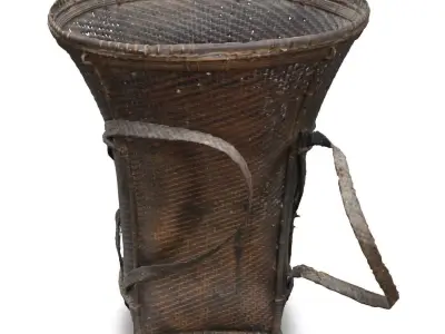  bamboo basket 2 3D model