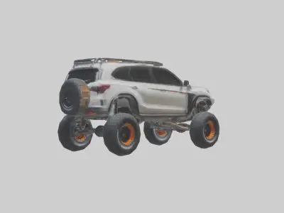 Rally SUV with Custom Suspension model Low-poly 3D model