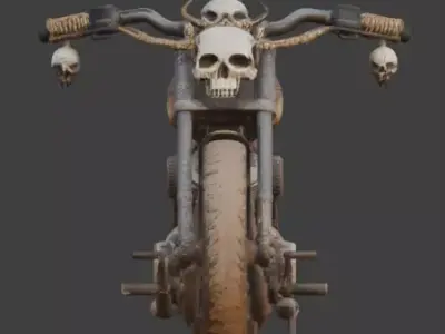 Longhorn Desert Nomad Motorcycle model Low-poly 3D model