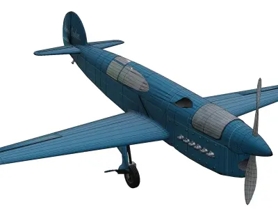 Caudron C561 Racing Aircraft Low-poly 3D model