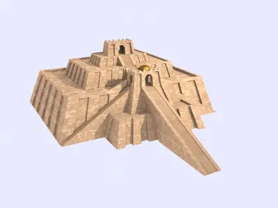 Zigurat ancient pyramid Low-poly 3D model