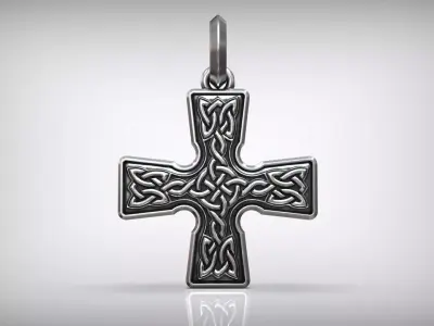 Celtic Knot Pendant Traditional Celtic Interlace Nordic Cross Free 3D print model