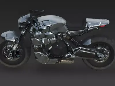 Realistic Heavy Armored Motorcycle 3D Model Low-poly 3D model