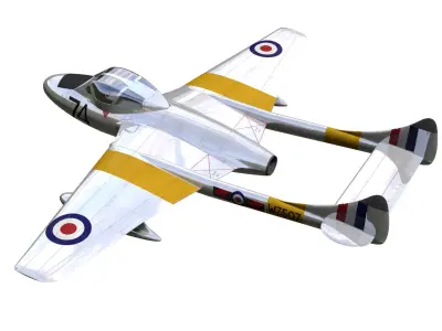 de Havilland DH100 Vampire T11 3D model purchase