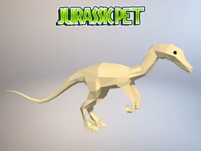 Troodon jurassic pet Low-poly 3D model