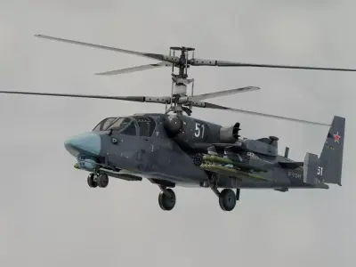 Kamov Ka-52 Fully-Rigged and Animated Game ready Low-poly 3D model
