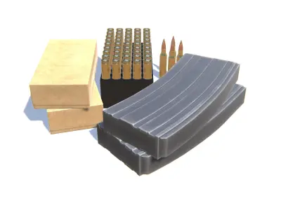 5-56x45 Ammo Pack Low-poly 3D model