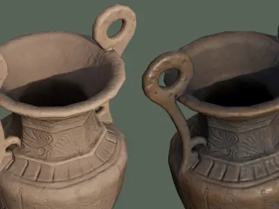 Antique Ancient Clay Vase ceramic pottery Low-poly 3D model