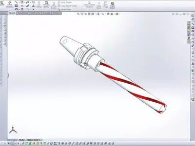 BT 40 Tool Holder With Drill Bit Free 3D model