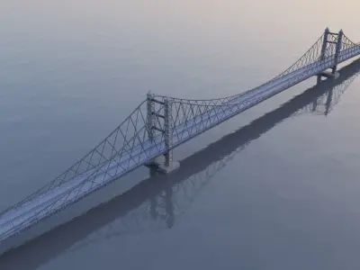 Suspension Bridge Free 3D model purchase