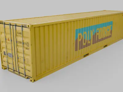 40ft Shipping Container - Customizable with Interior and Exterior 3D model