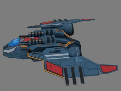 Sci-Fi Fighter Ship - Low Poly - Game Ready - PBR Low-poly 3D model