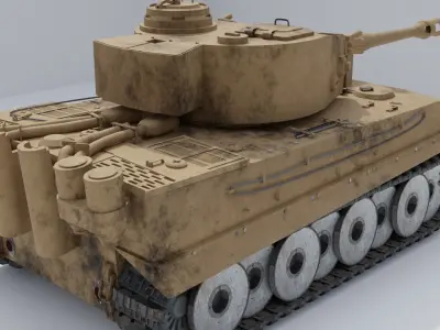 Tiger 131 Low-poly 3D model
