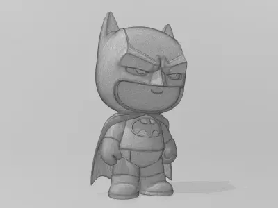 Chibi Batman with Expressive Face 3D Model 3D model
