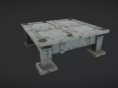 metal industrial table with bolts 3D model