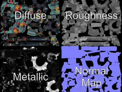 Colorful Camouflage Tank model pack for realistic simulation Low-poly 3D model