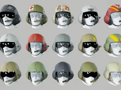 Gentex SPH4 Flight Helmet Low-poly 3D model
