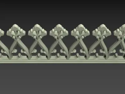 Gothic seamless ornament 02 3D print model