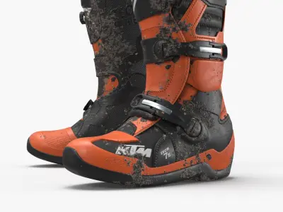  KTM Kids Motocross Boots Muddy Used 