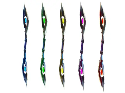 a set of cutting weapons - spear Low-poly 3D model get