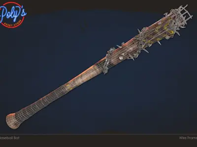 Baseball Bat Low-poly 3D model