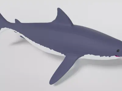 The white shark Low-poly 3D model