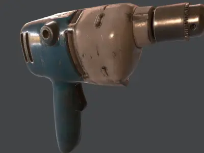Old drill Low-poly 3D model