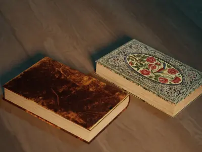 Old Books Low-poly 3D model