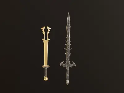  collection of swords Low-poly 3D model