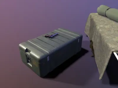 Military camp Low-poly 3D model