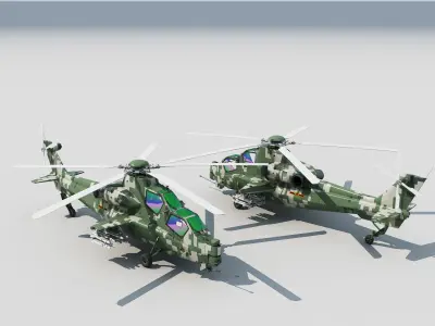  Chinese armed helicopter  3D model