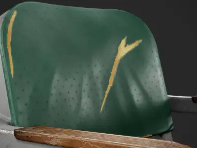 Vintage Worn Old Industrial Desk Chair  Low-poly 3D model