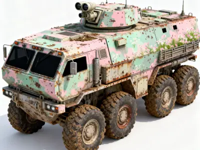 Realistic Future Easter Armored Transport 3D Model Low-poly 3D model