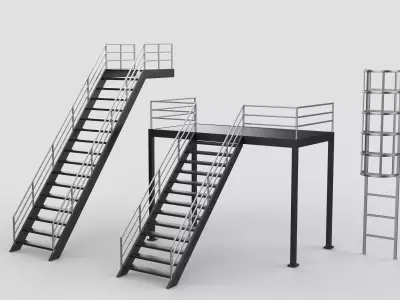 modular industrial stairs  3D model