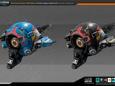 SF Light Drone ZR7 Low-poly 3D model