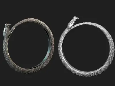 snake  ring ouroboros 3D print model