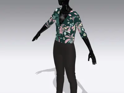 Female Cloth Dress Low-poly 3D model