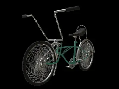 Old style bicycle PBR 3D model