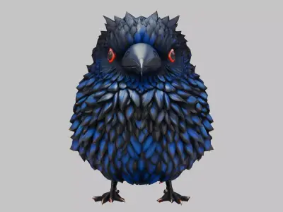 Stylized Raven 3D Model Low-poly 3D model
