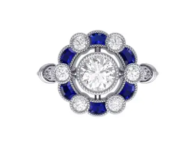 Solitaire-Art-Deco-Ring 3D print model get