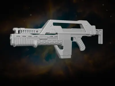 Rifle pulso Alien M41 3D printable Files for Action figures 3D print model