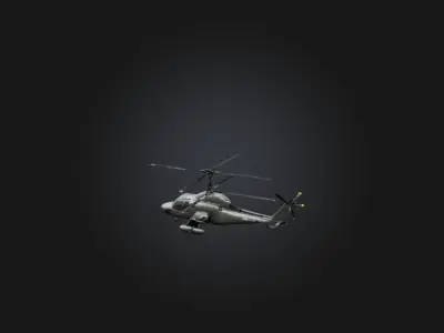 Realistic Helicopter Model Low-poly 3D model
