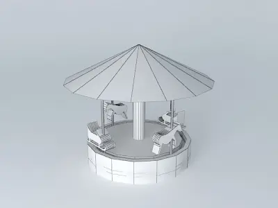 Tiovivo colorful carousel Free 3D model