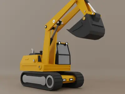 Crawler Excavator - Heavy Vehicle Free low-poly 3D model