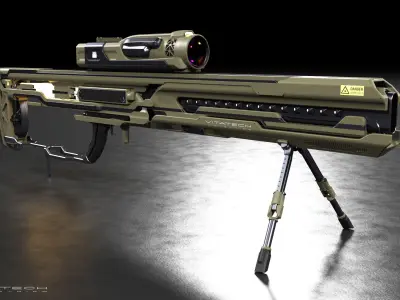 Concept Sci-fi laser rifle     Free 3D model