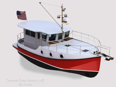 Trawlers Great Harbour N37 Low-poly 3D model