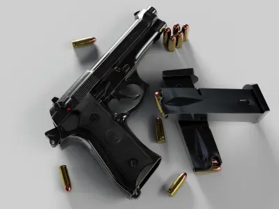 Berreta M9 Low-poly 3D model