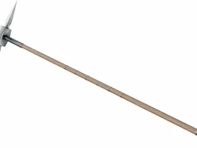 Cross tipped spear Low-poly 3D model