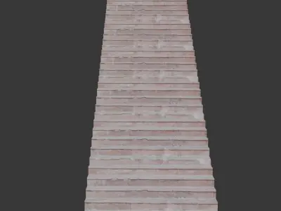 Worn Stone Staircase Low-poly 3D model